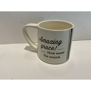 DaySpring Amazing Grace Titus 3:15 Ceramic Coffee Mug 14 oz Cream Black J3871